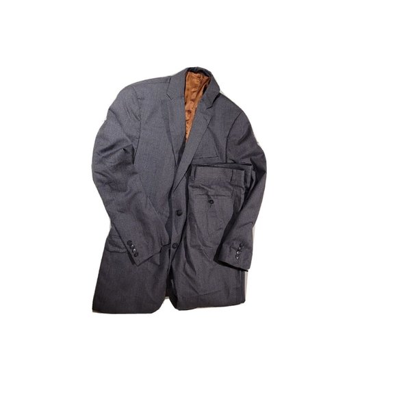 Joseph JOS A BANK 38S Suit Slim Fit Men's 33x30 Gray Gold Wool Cashmere B507 - Picture 1 of 12